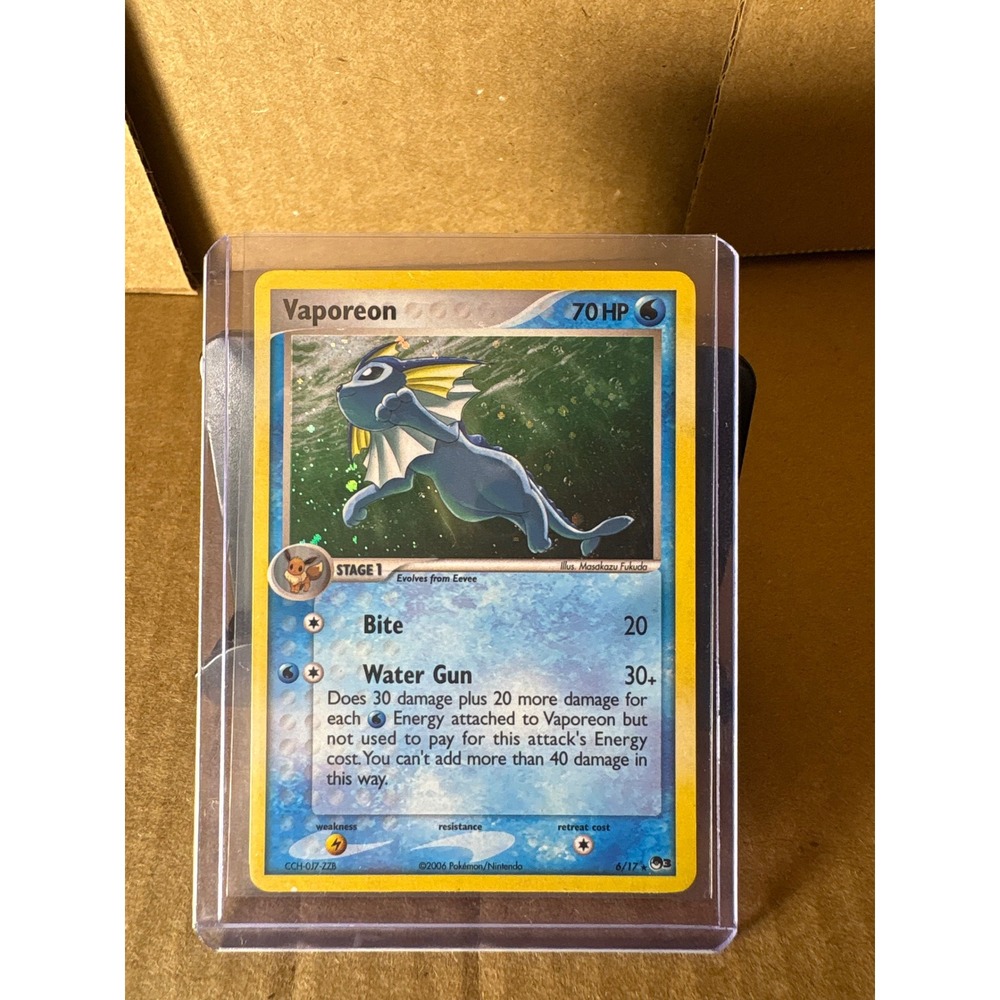 Pokemon Vaporeon 6/17 Rare Holo EX POP Series 3 2006 Card